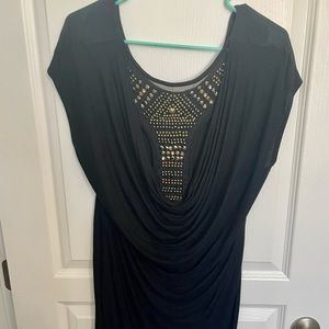 Black blouse with open back